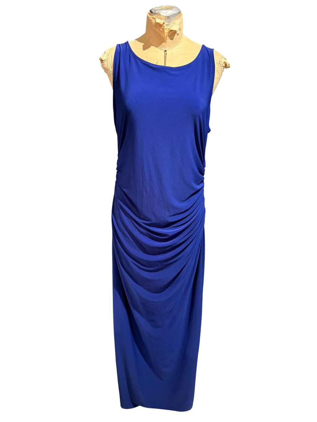 Kamalikulture x Norma Kamali Blue Ruched Sleeveless Dress
