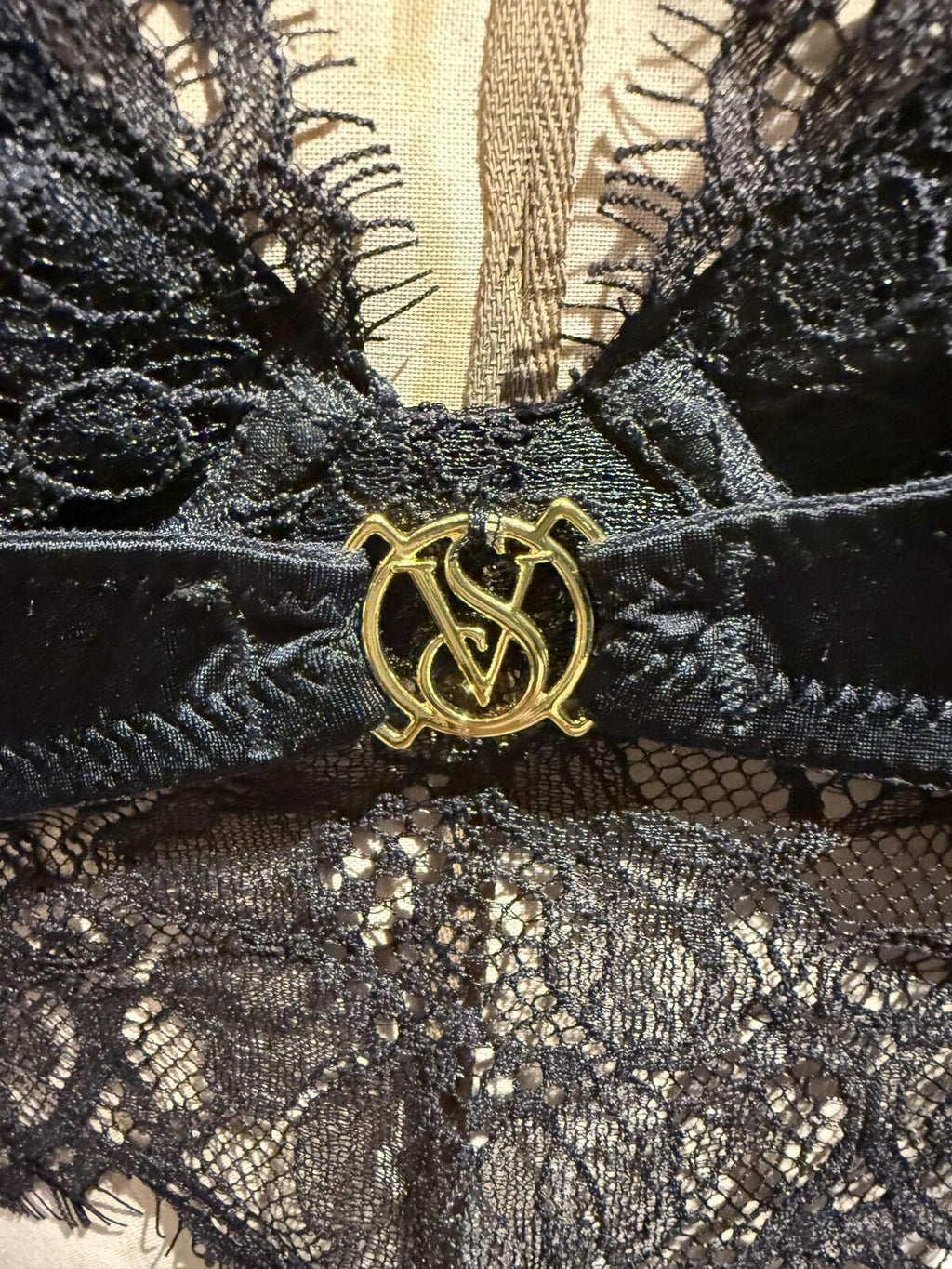 Victoria’s Secret Black Lace Bralette with Adjustable Straps and Hook Closure