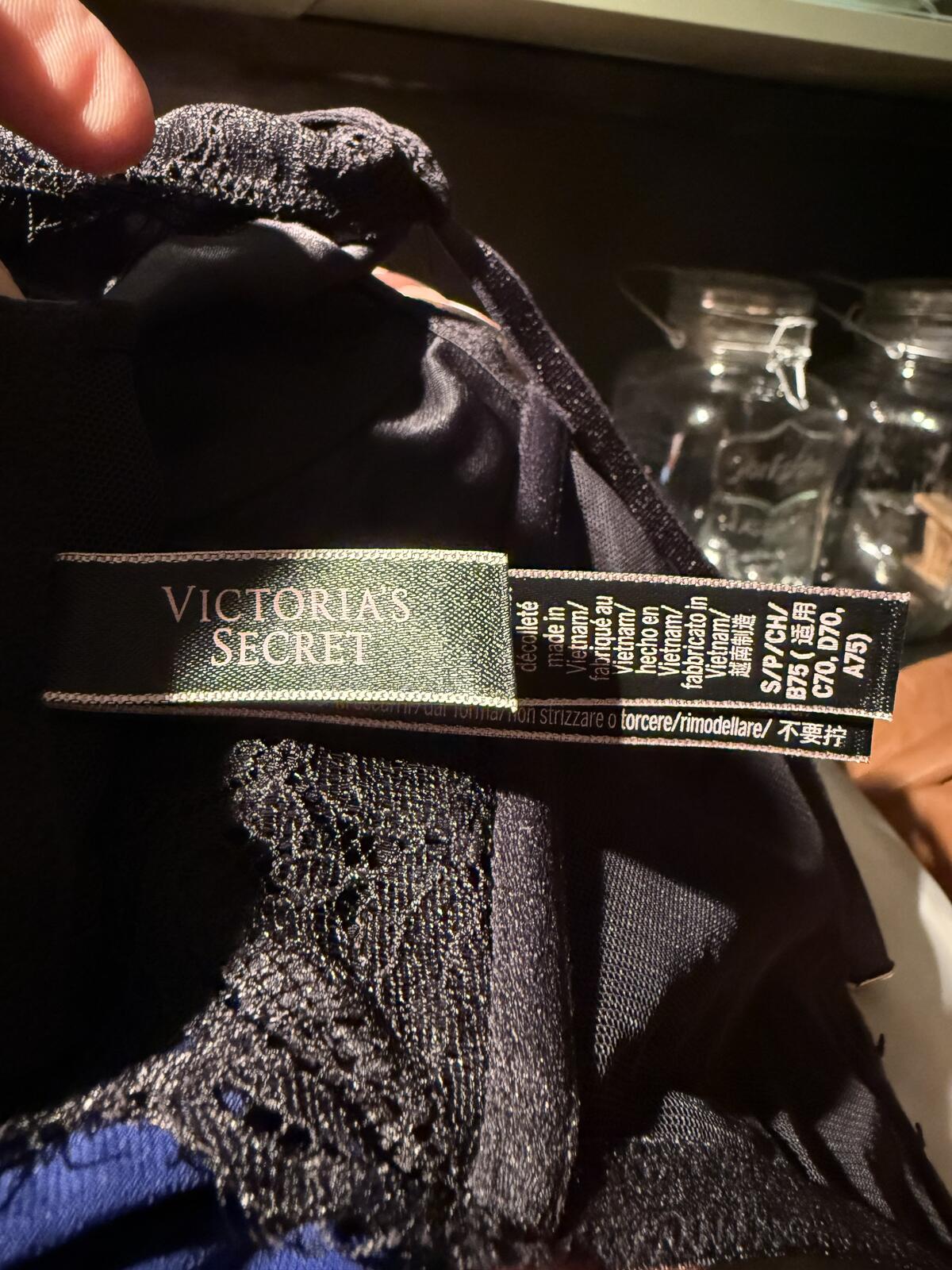 Victoria’s Secret Black Lace Bralette with Adjustable Straps and Hook Closure