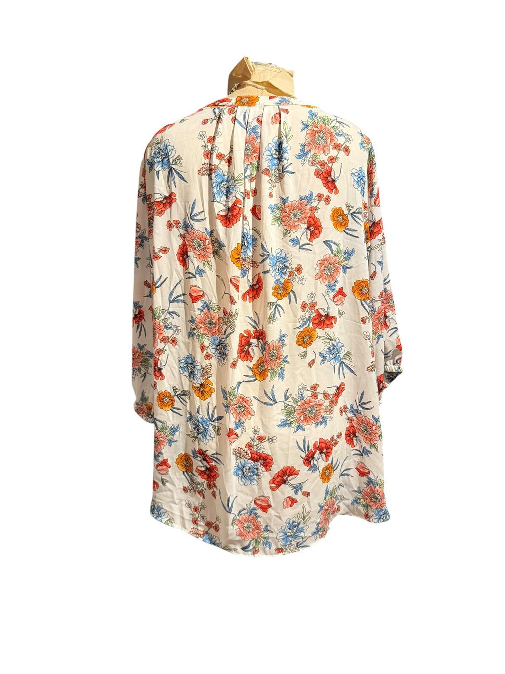 Tahari Floral Print Long Sleeve Tunic Blouse