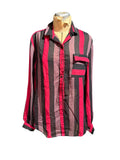 Ms. Paquette Vintage 80s Striped Long Sleeve Button-Up Shirt