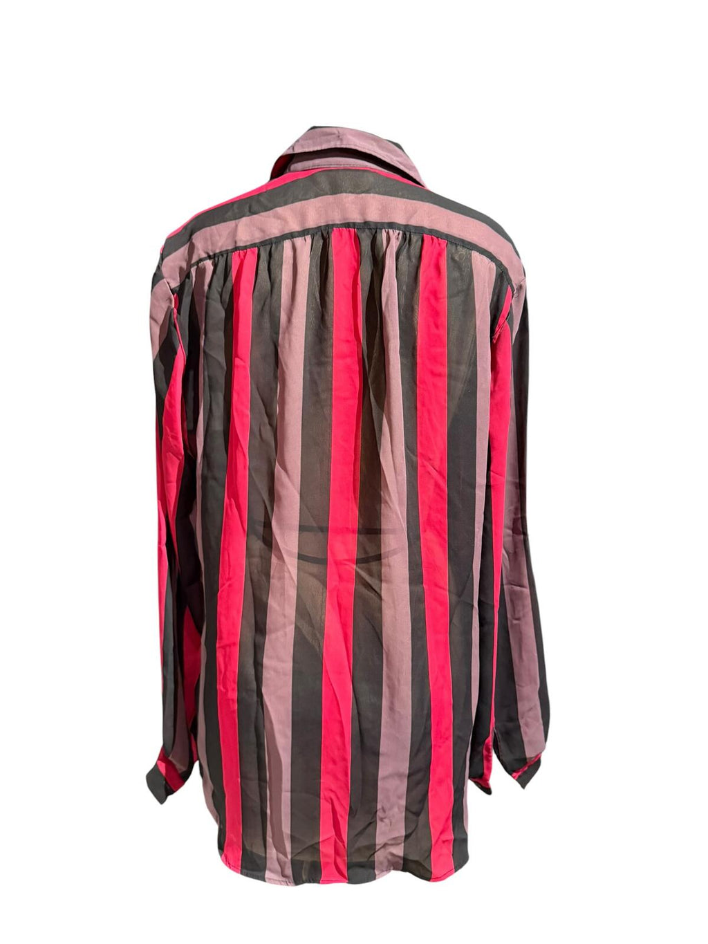 Ms. Paquette Vintage 80s Striped Long Sleeve Button-Up Shirt