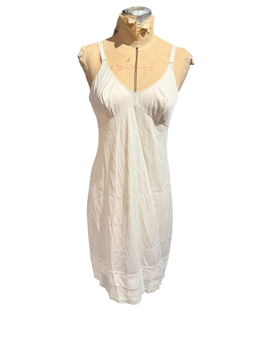 Sears Vintage White Slip Dress with Lace Trim