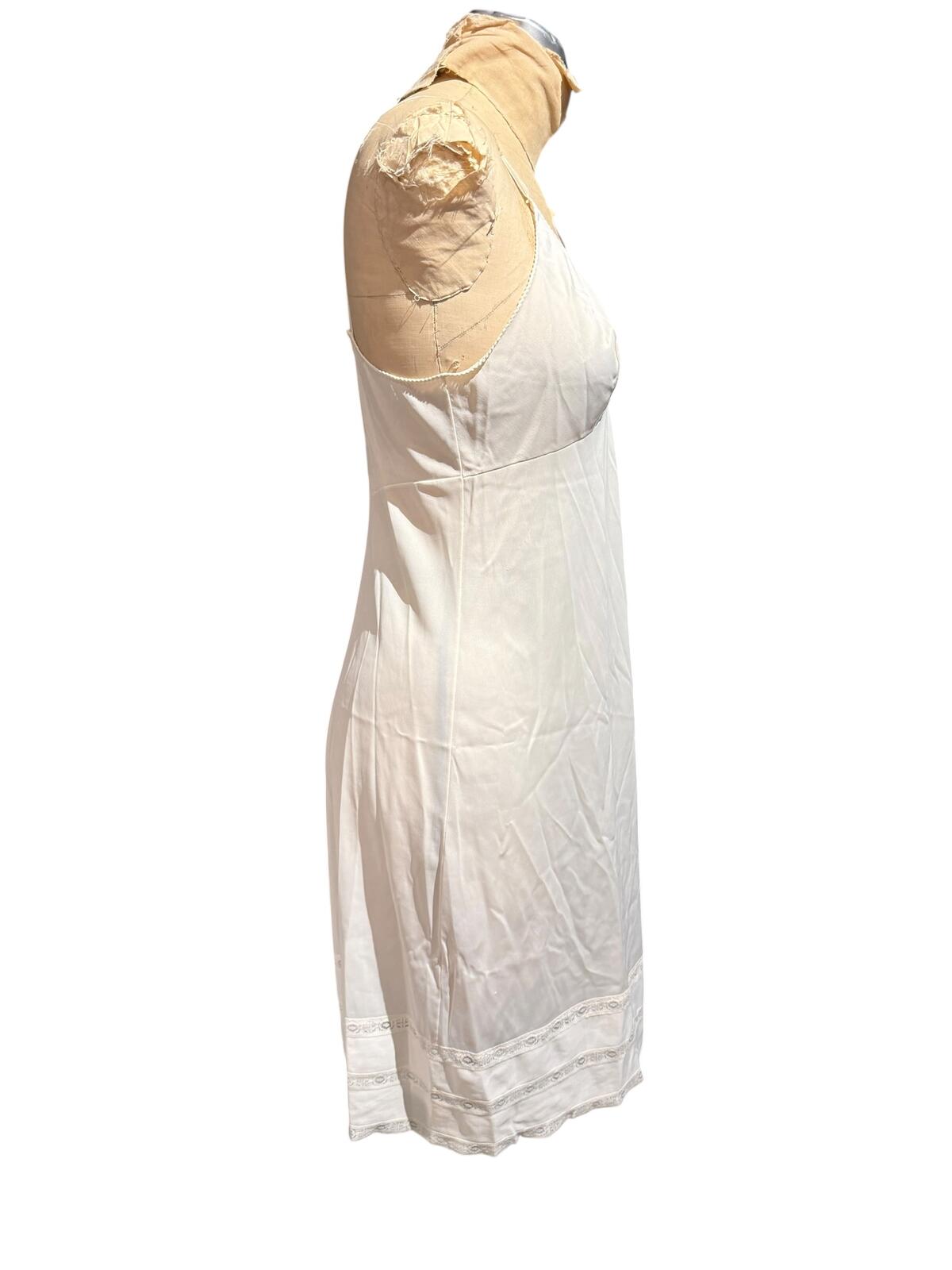 Sears Vintage White Slip Dress with Lace Trim