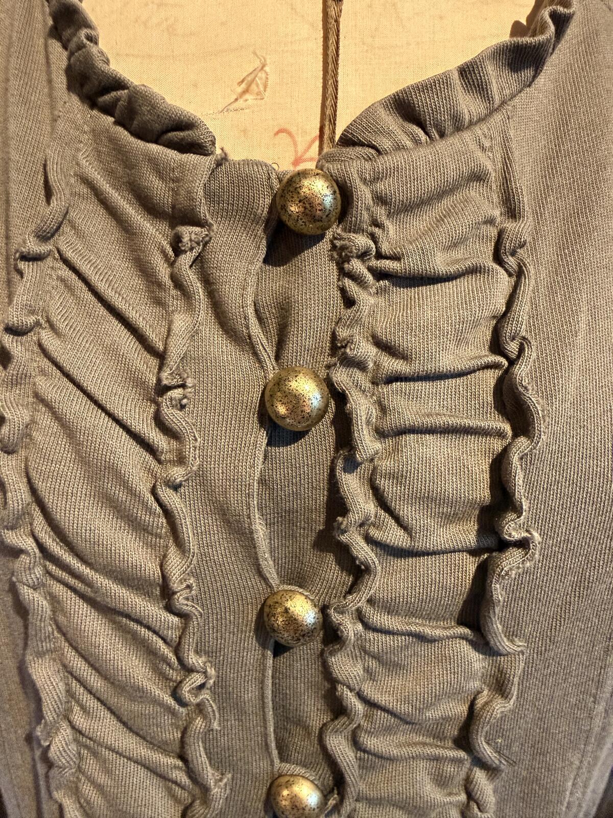 KUT From The Kloth Brown Ruffled Button-Up Cardigan Jacket