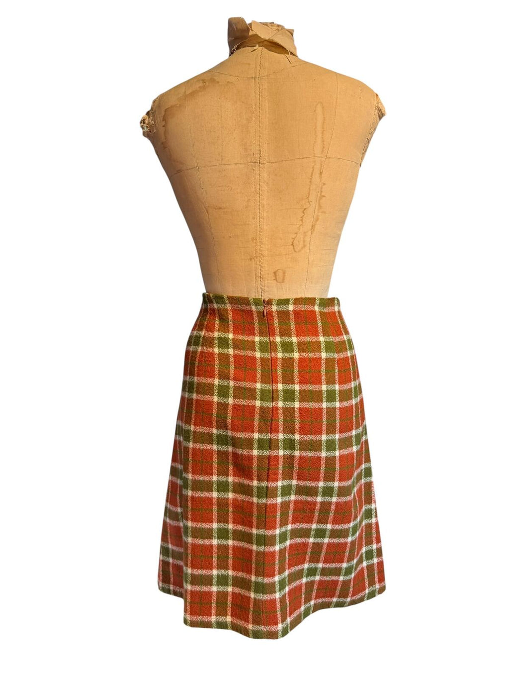 Forever 21 Vintage Plaid Wool A-Line Skirt