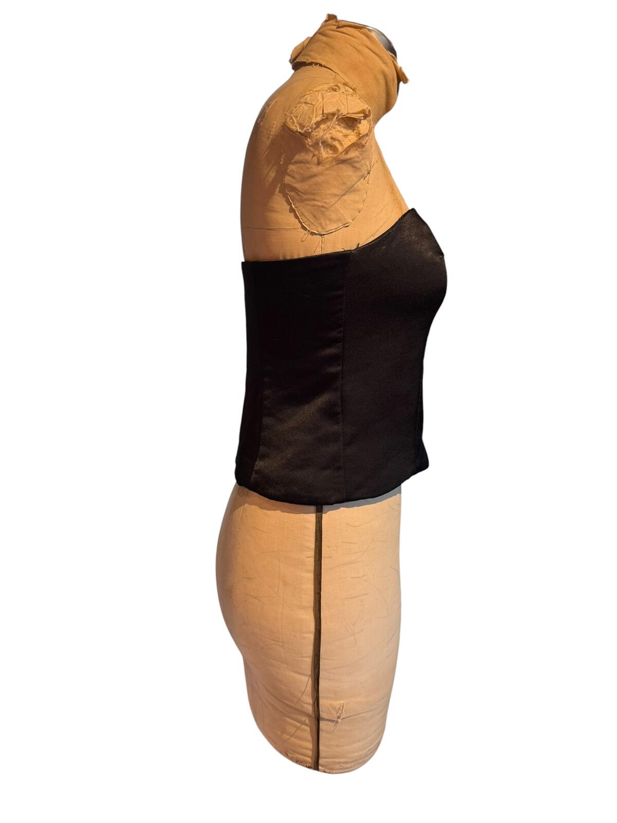 Mango Black Strapless Corset Top