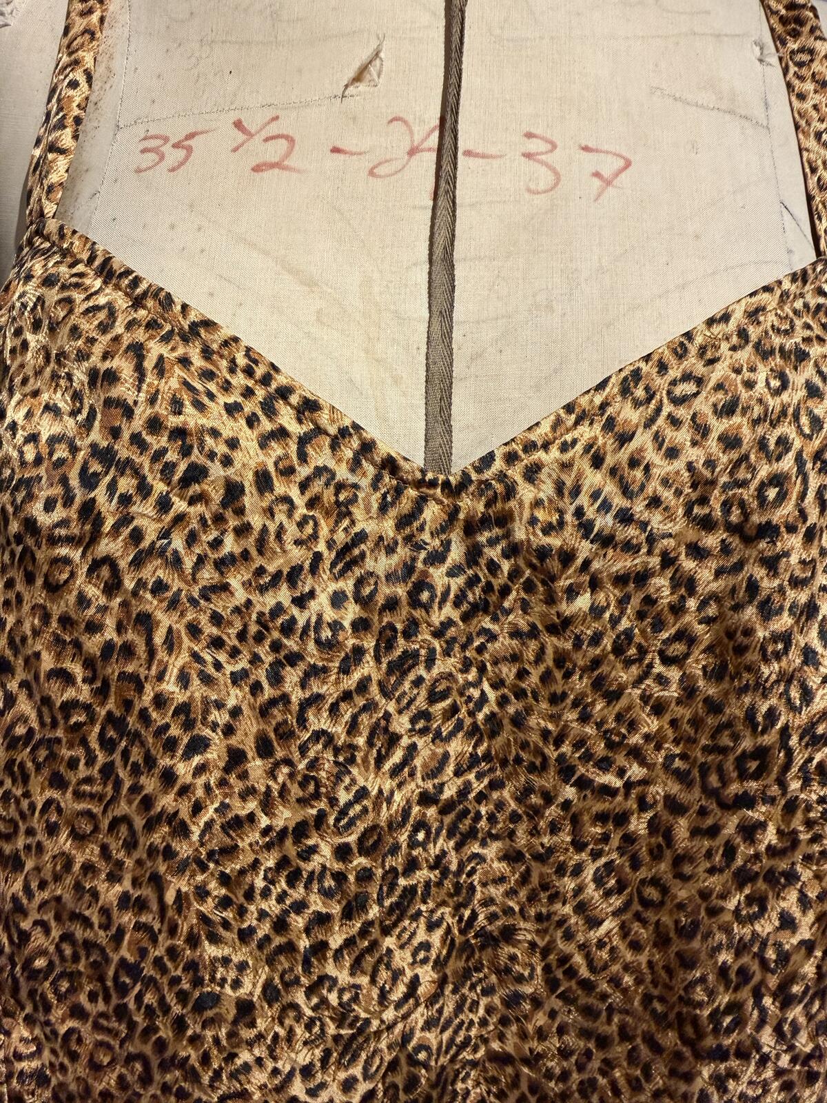 Diane Gilman Vintage Leopard Print Satin Camisole Top