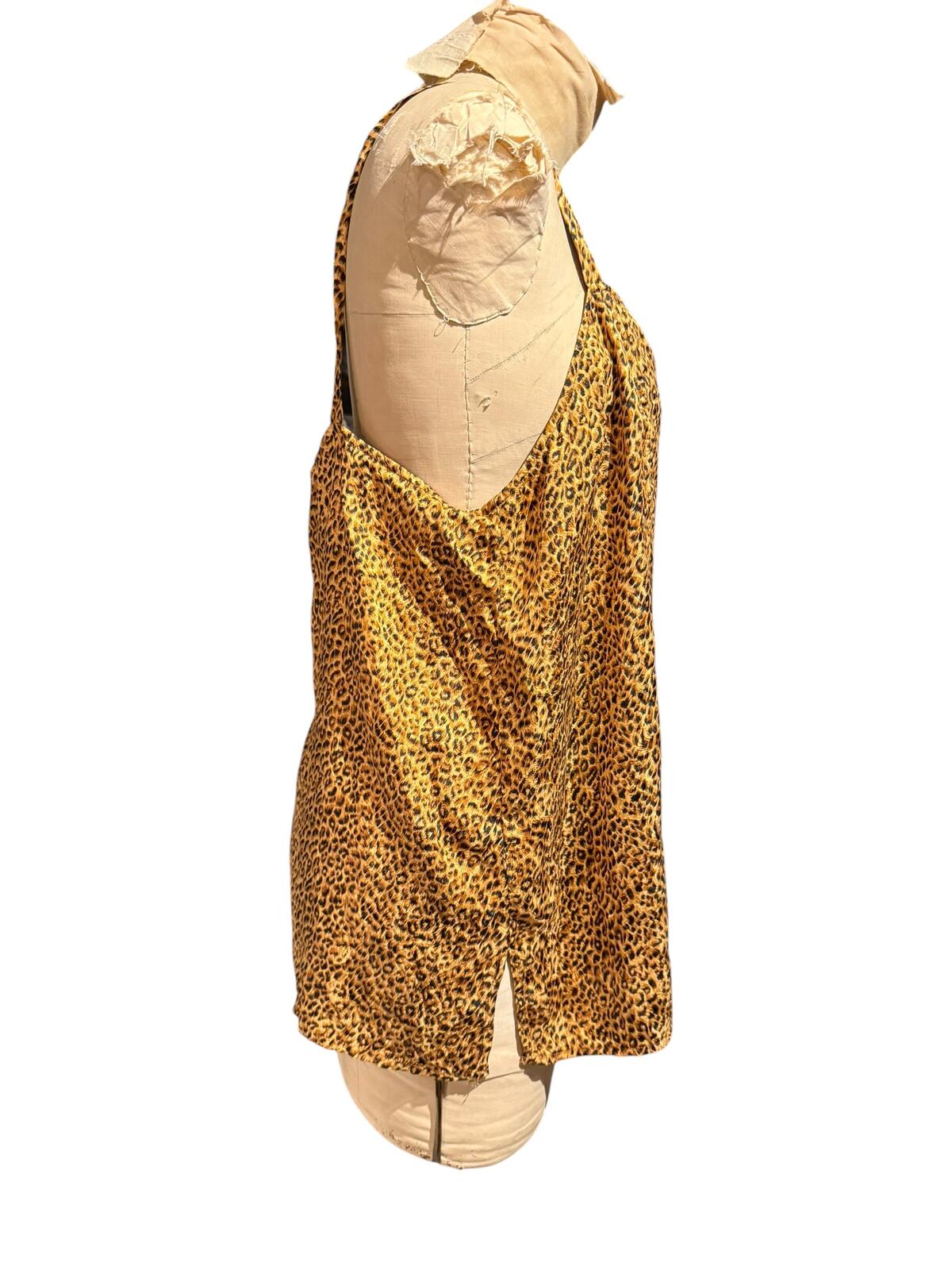 Diane Gilman Vintage Leopard Print Satin Camisole Top