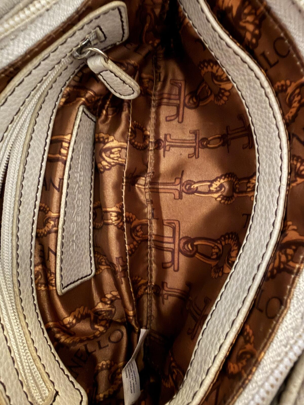 Tignanello Beige Leather Crossbody Bag