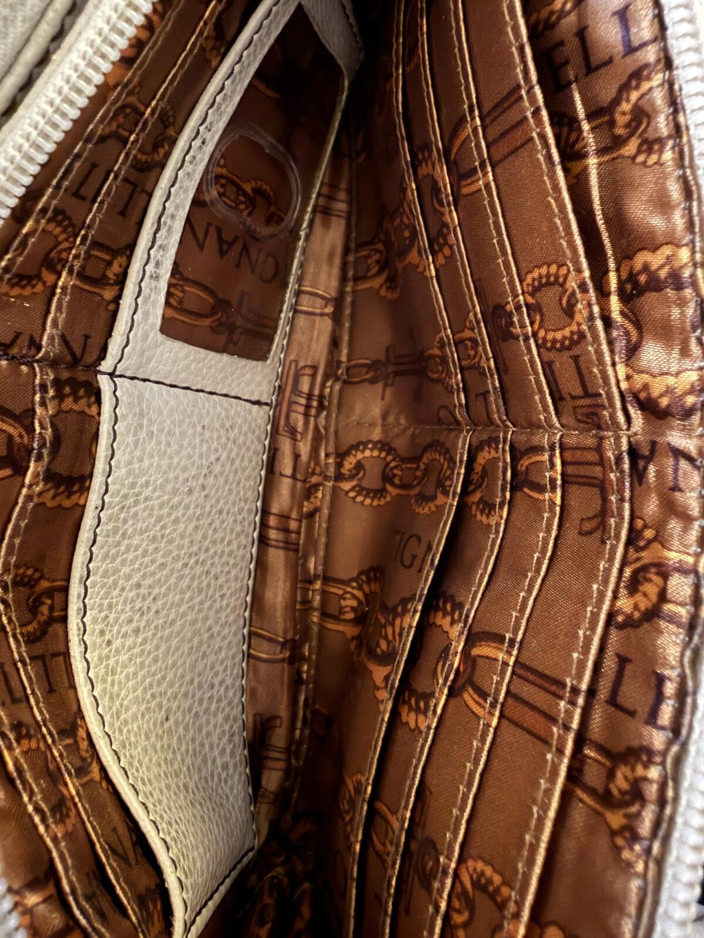 Tignanello Beige Leather Crossbody Bag