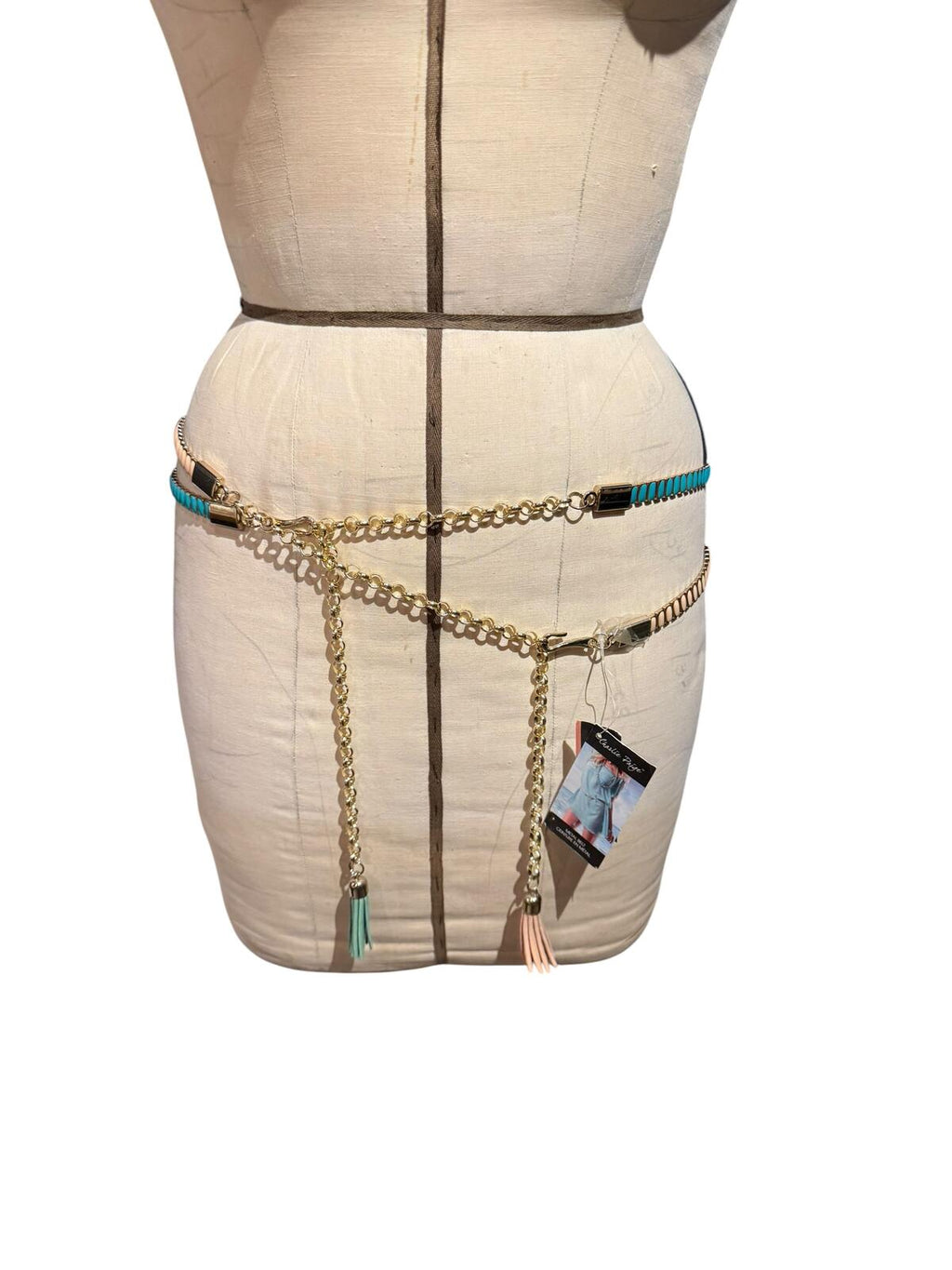 Two Gold Tone Chain Tassel Belts