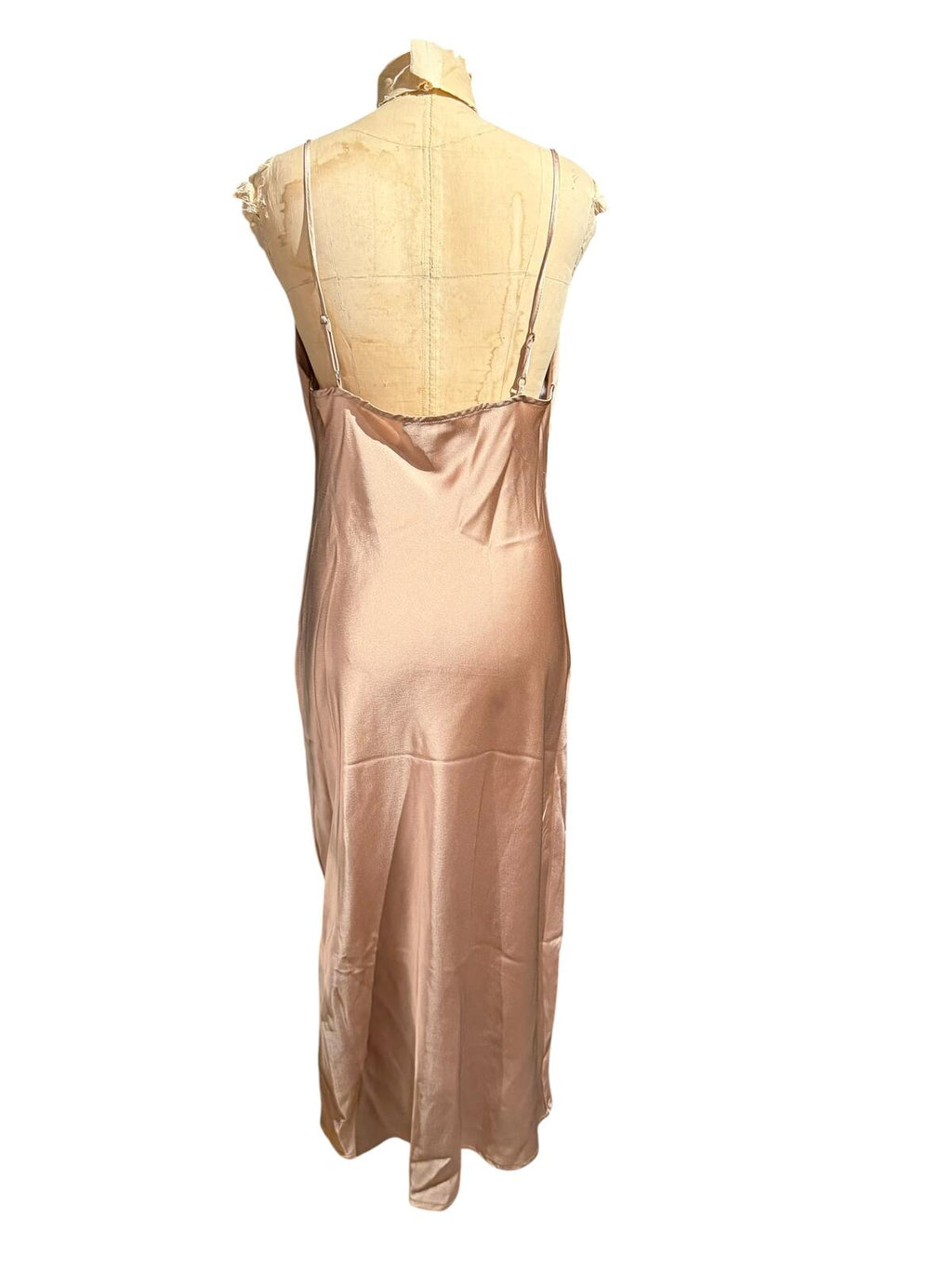 Paper Heart Blush Pink Satin Slip Dress with Side Slit