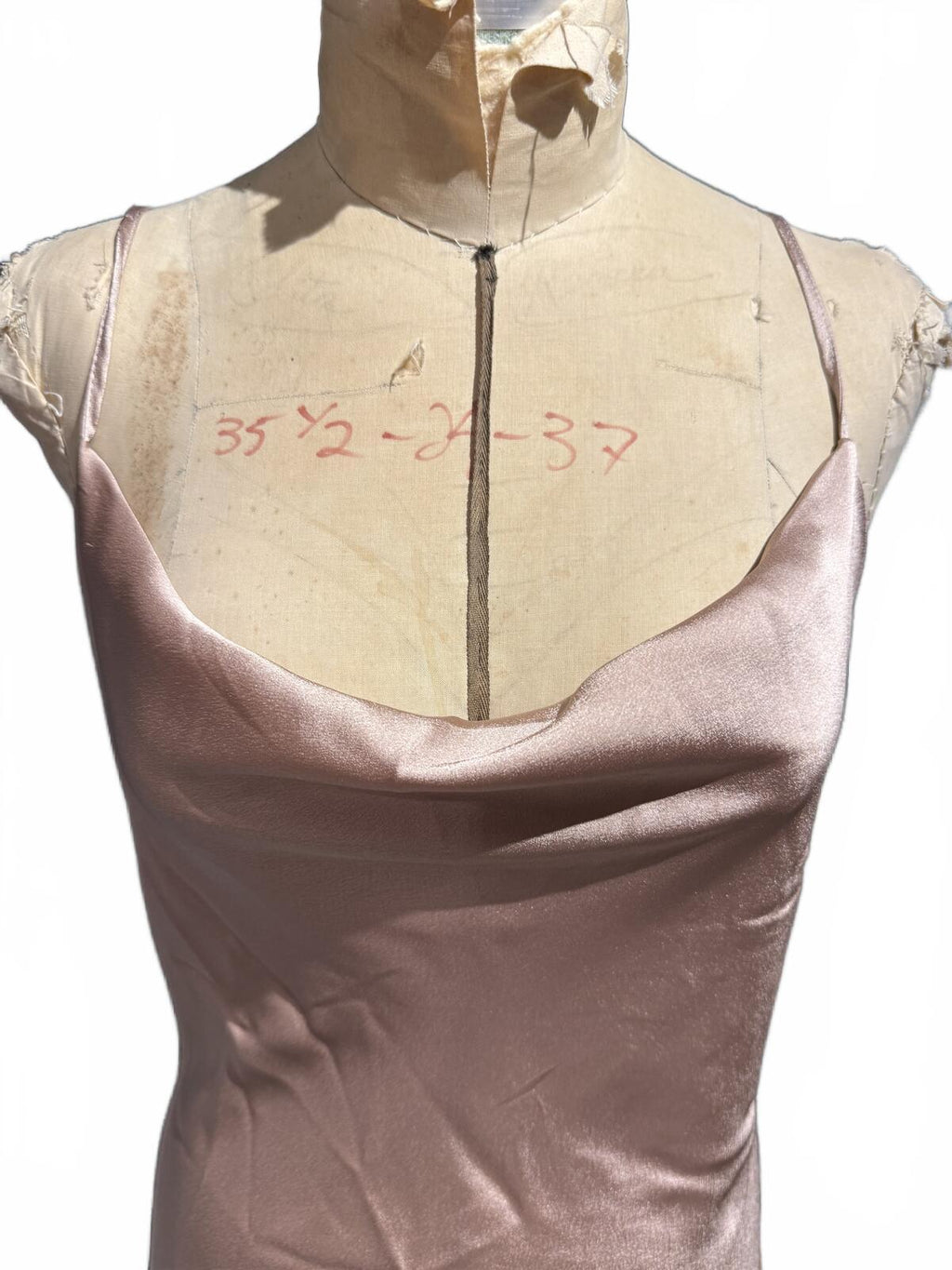 Paper Heart Blush Pink Satin Slip Dress with Side Slit