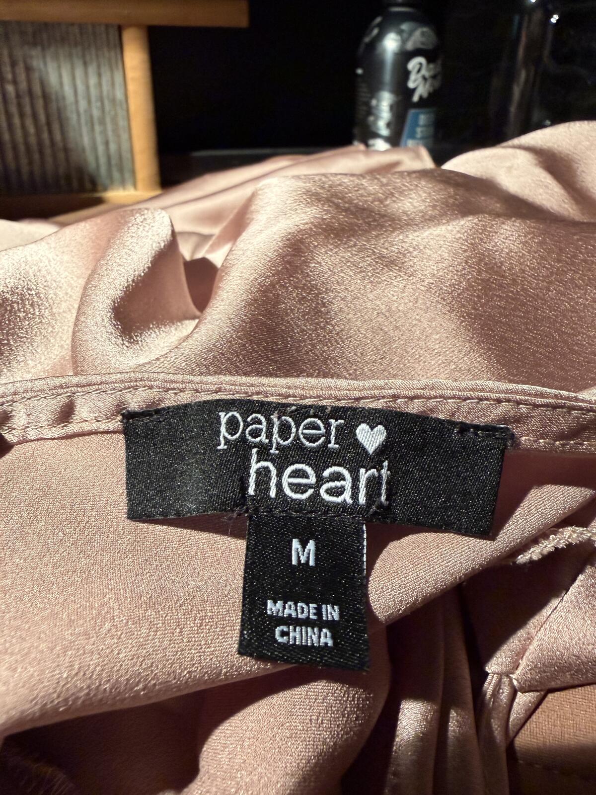Paper Heart Blush Pink Satin Slip Dress with Side Slit