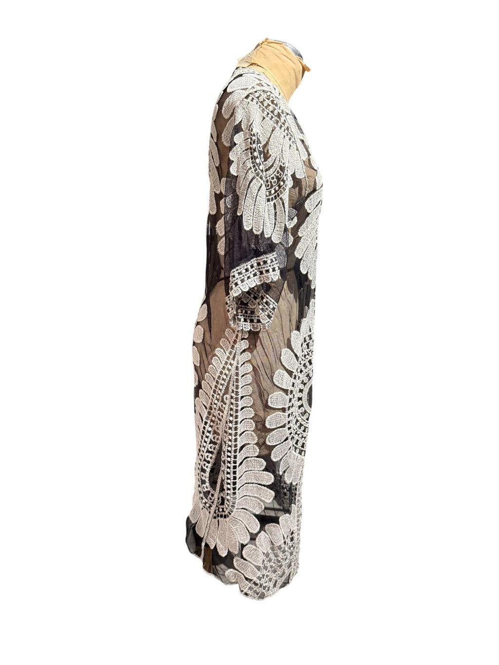 Bohemian Sheer Crochet Kimono Cardigan
