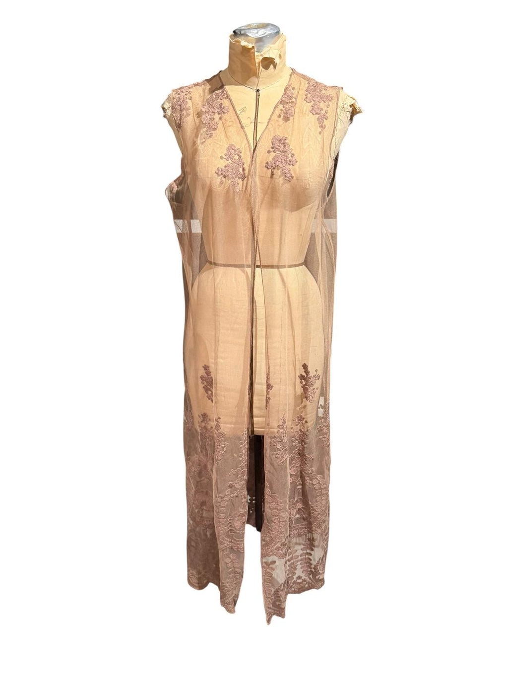 Scully Sheer Embroidered Long Vest