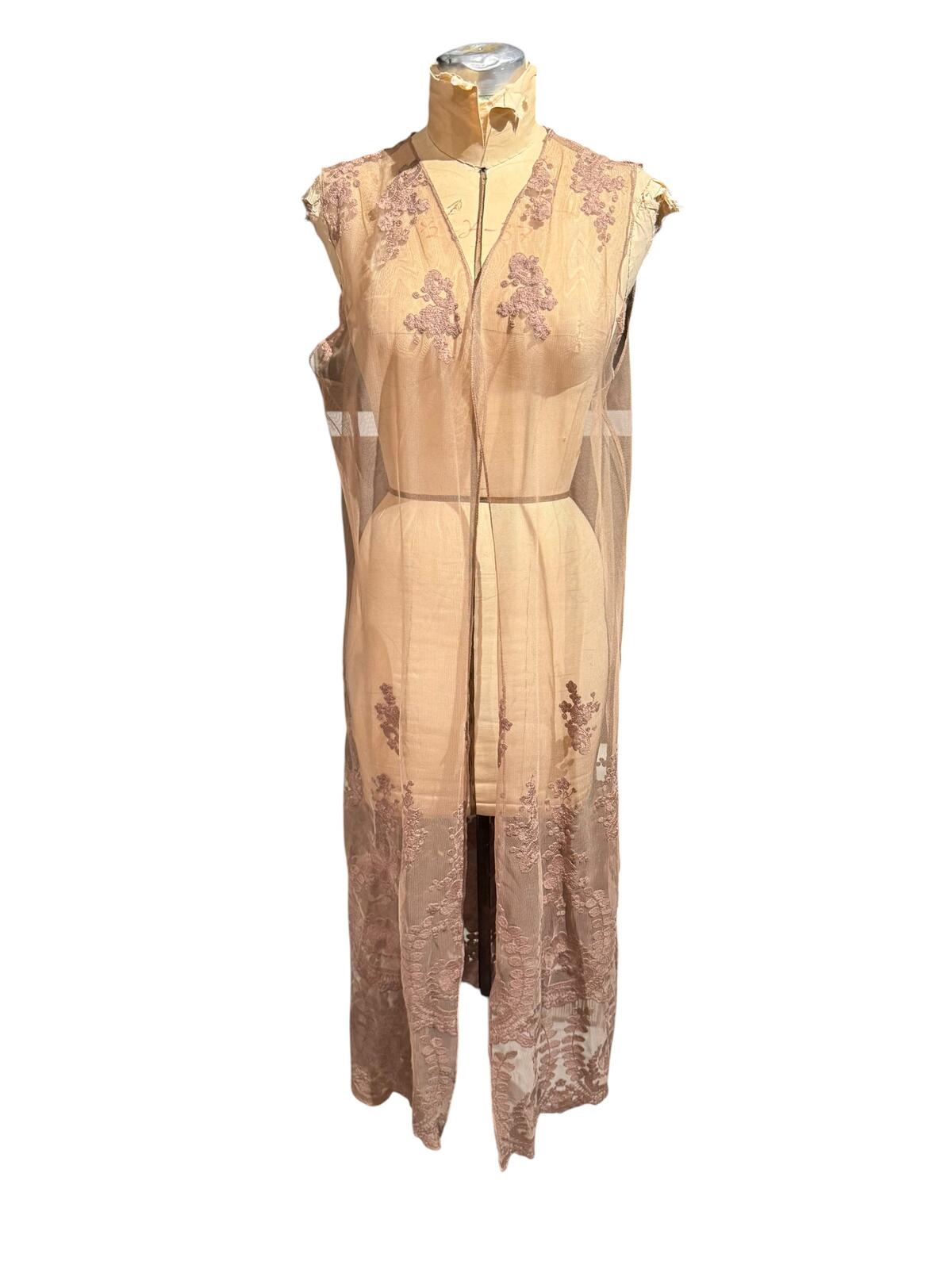 Scully Sheer Embroidered Long Vest