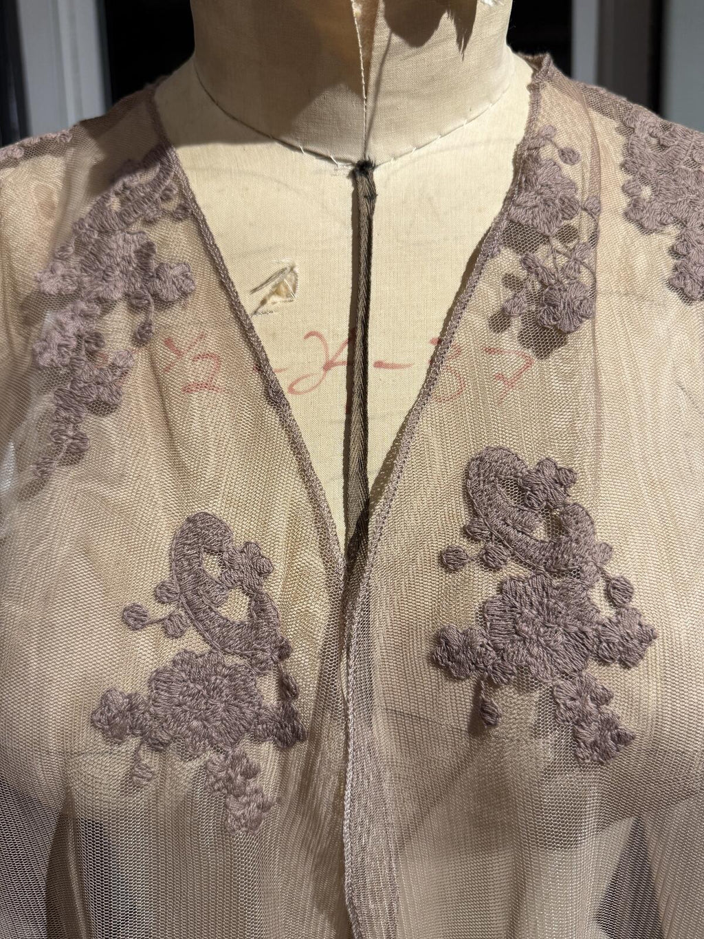 Scully Sheer Embroidered Long Vest