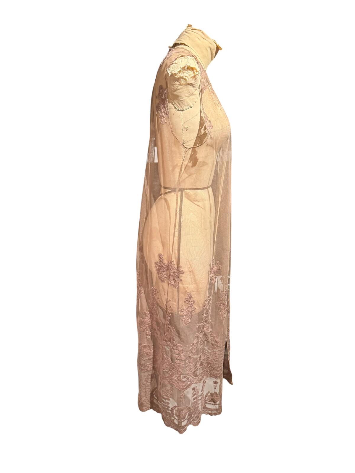 Scully Sheer Embroidered Long Vest
