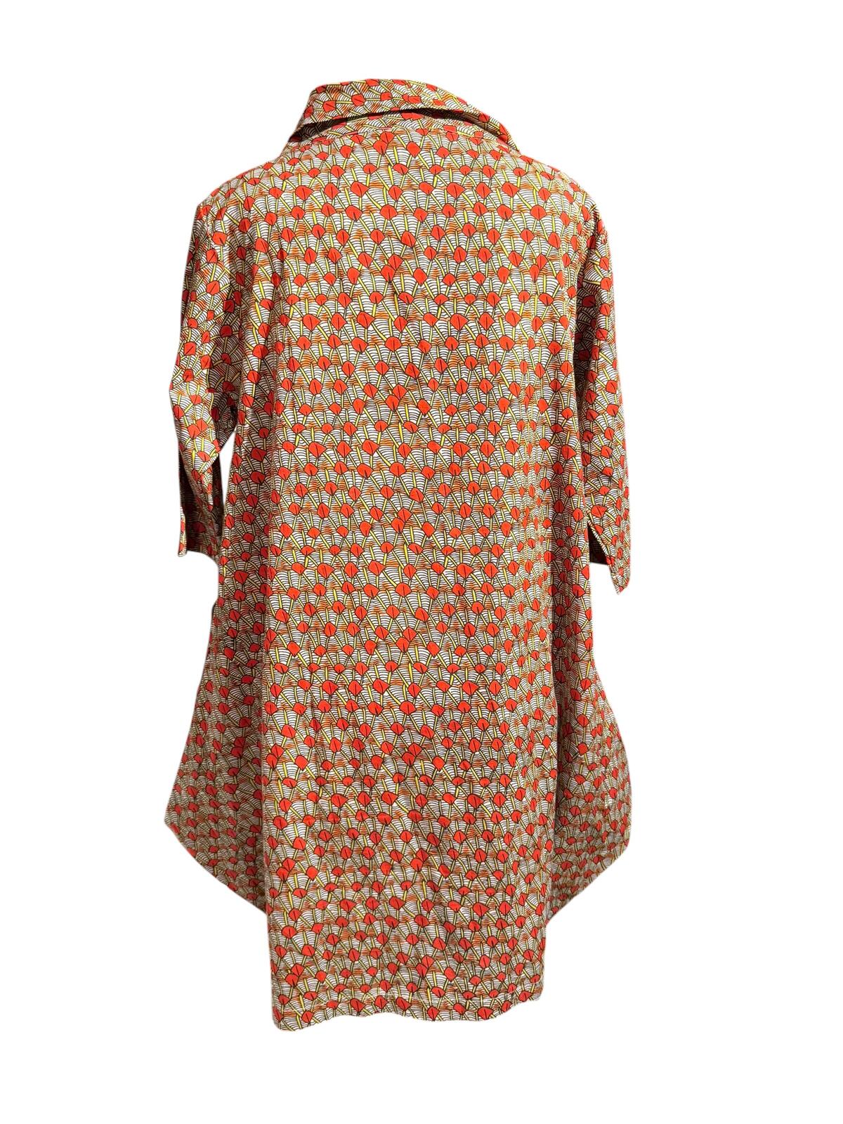 Asha Patterned Long Sleeve Dress with Pockets and Cowl Neck