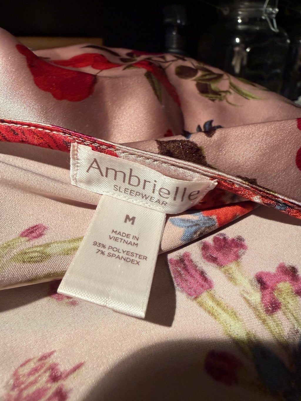 Ambrielle Floral Satin Slip Dress with Cowl Neck