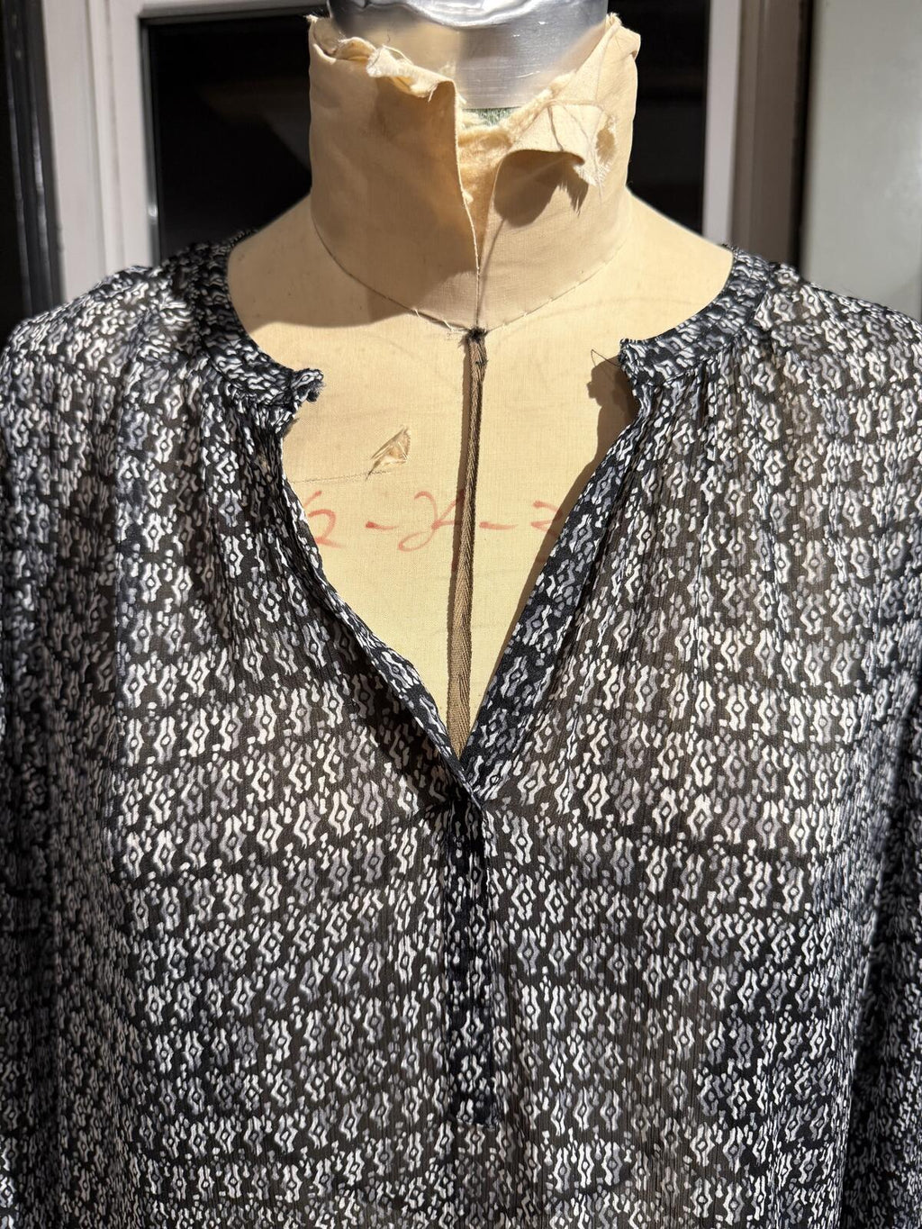 Scotch & Soda Sheer Long Sleeve Printed Dress