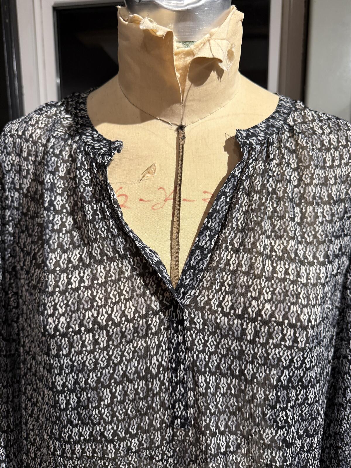 Scotch & Soda Sheer Long Sleeve Printed Dress