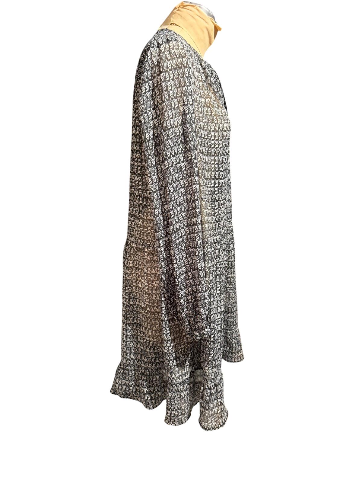 Scotch & Soda Sheer Long Sleeve Printed Dress