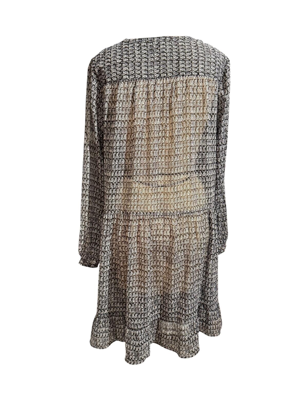 Scotch & Soda Sheer Long Sleeve Printed Dress