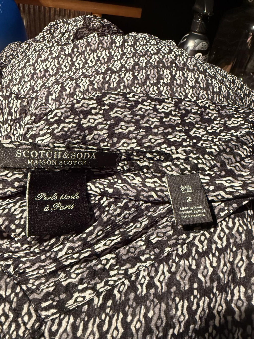 Scotch & Soda Sheer Long Sleeve Printed Dress