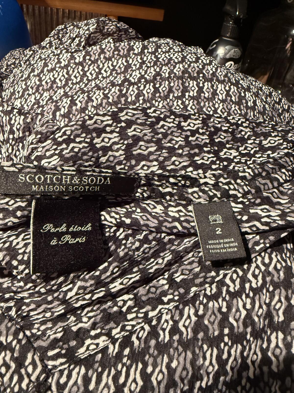 Scotch & Soda Sheer Long Sleeve Printed Dress