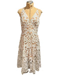 Dress the Population Sleeveless White Lace Sequin Midi Dress