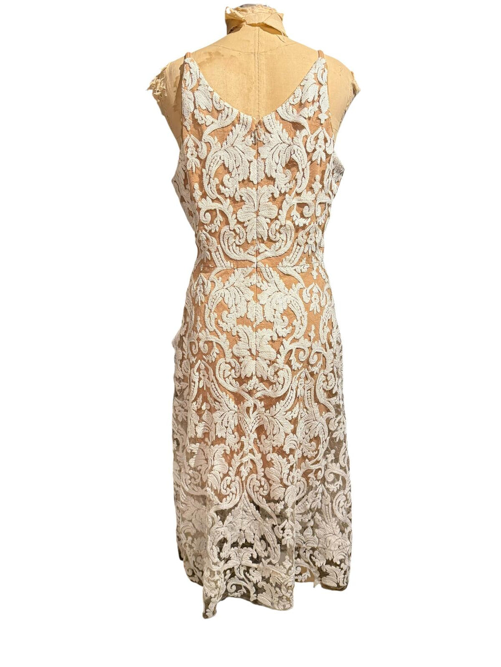 Dress the Population Sleeveless White Lace Sequin Midi Dress