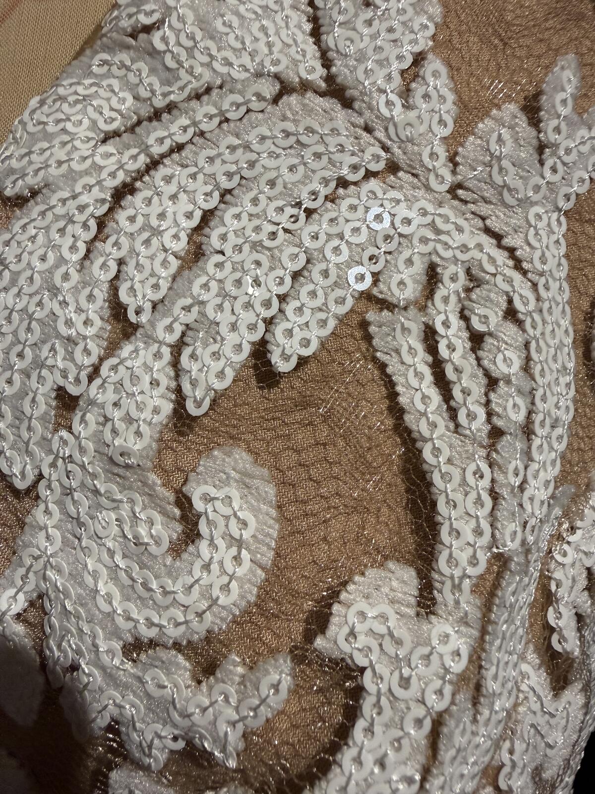 Dress the Population Sleeveless White Lace Sequin Midi Dress
