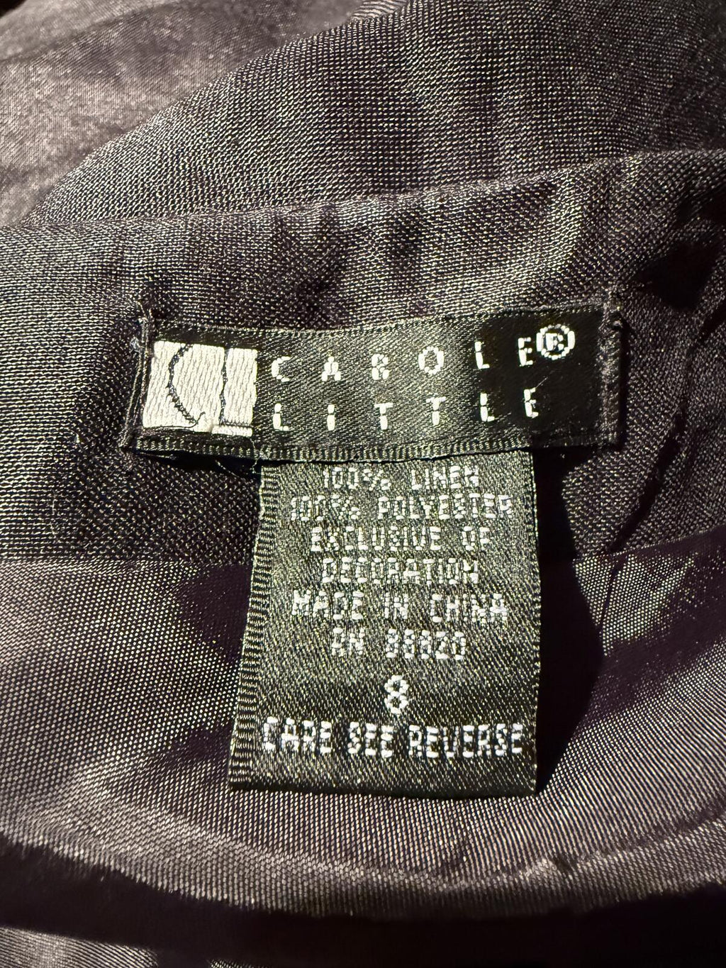Carole Little Black Embroidered Asymmetric Hem Skirt