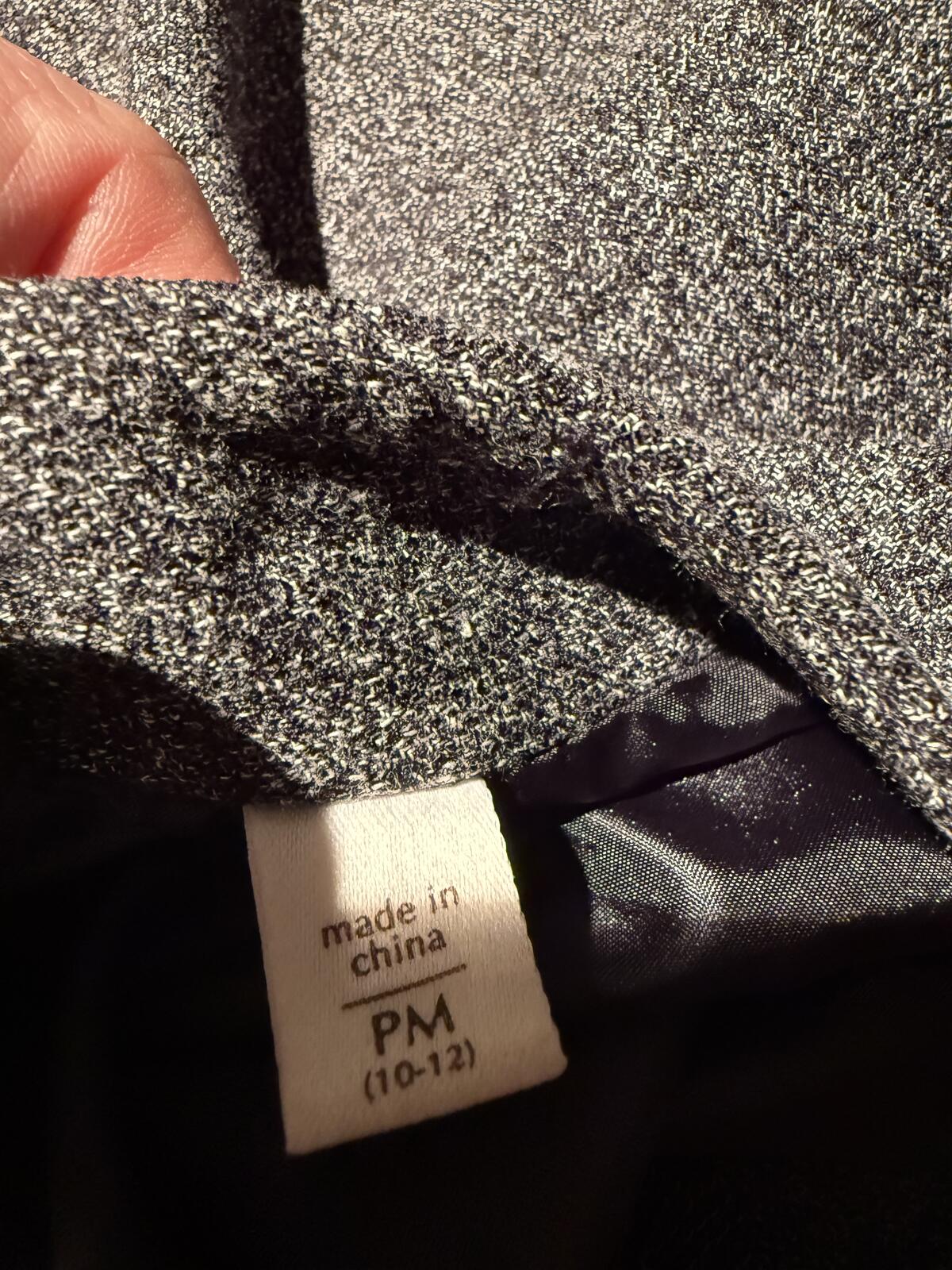Gray and Black Patchwork Wool Blend Skirt