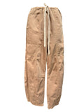 Blank NYC Beige Casual Drawstring Waist Cotton Barrel Pants