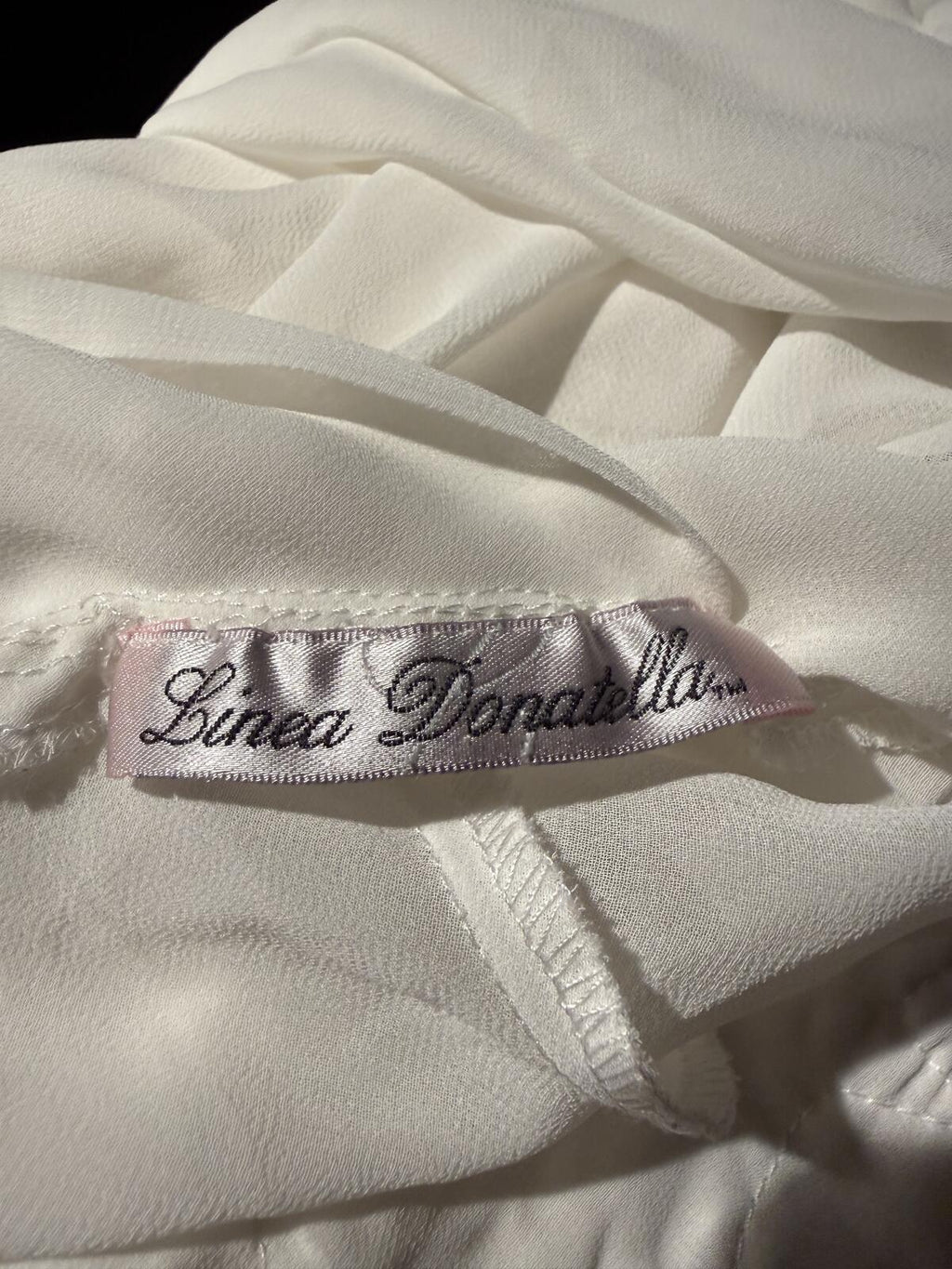 Linea Donatella White Nightgown with Embroidered V-Neck