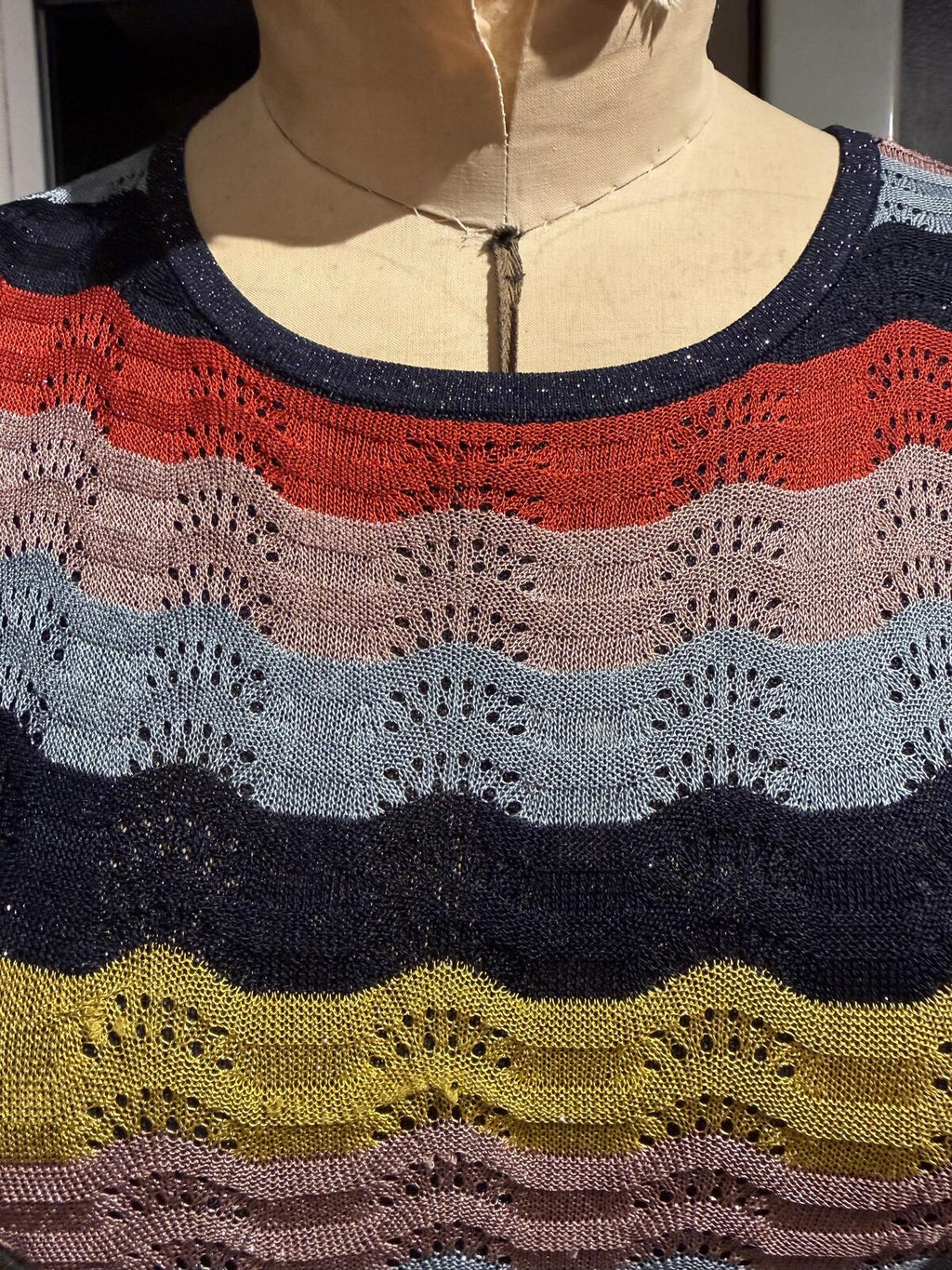 Boden Multicolor Wave Pattern Helen Dress with 3/4 Sleeves