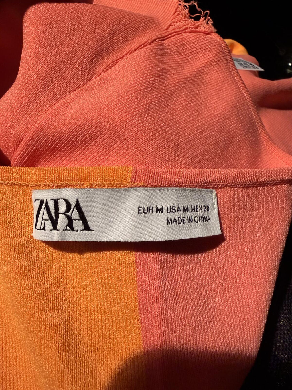 Zara Two-Tone Halter Neck Midi Dress in Orange and Coral