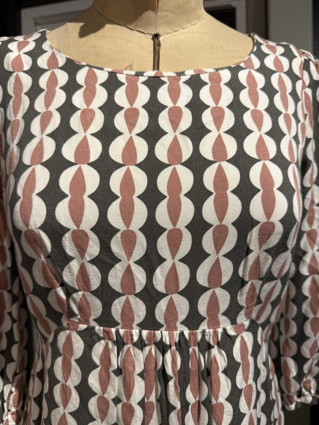 Boden Geometric Pattern 3/4 Sleeve Dress