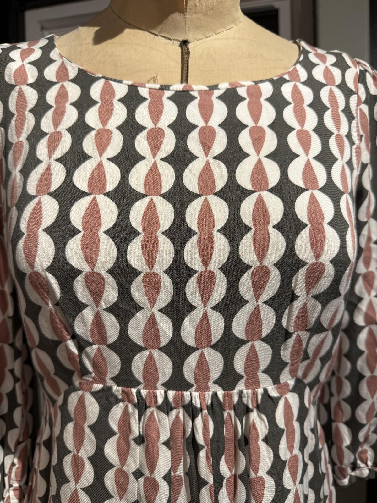 Boden Geometric Pattern 3/4 Sleeve Dress