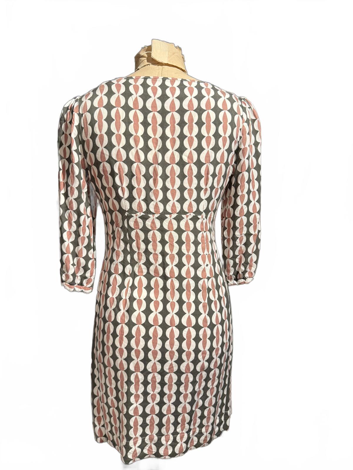 Boden Geometric Pattern 3/4 Sleeve Dress