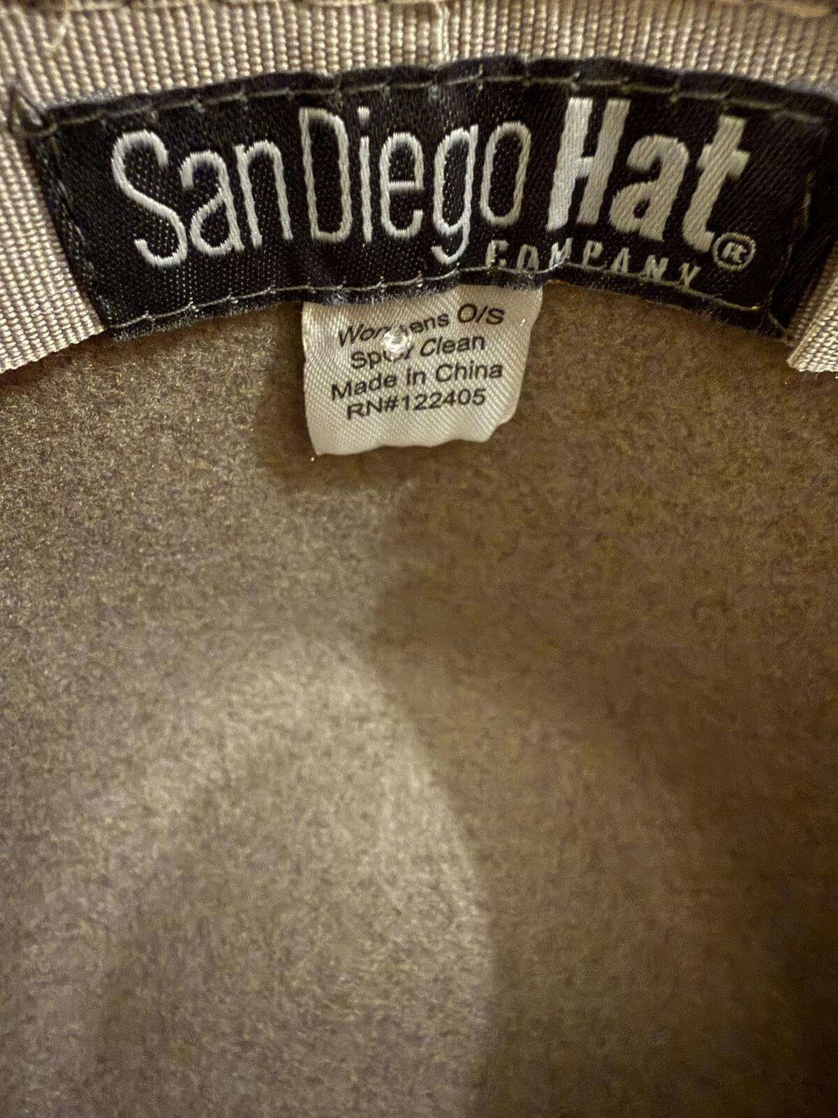 San Diego Hat Company Wide Brim Taupe Felt Hat with Velvet Band