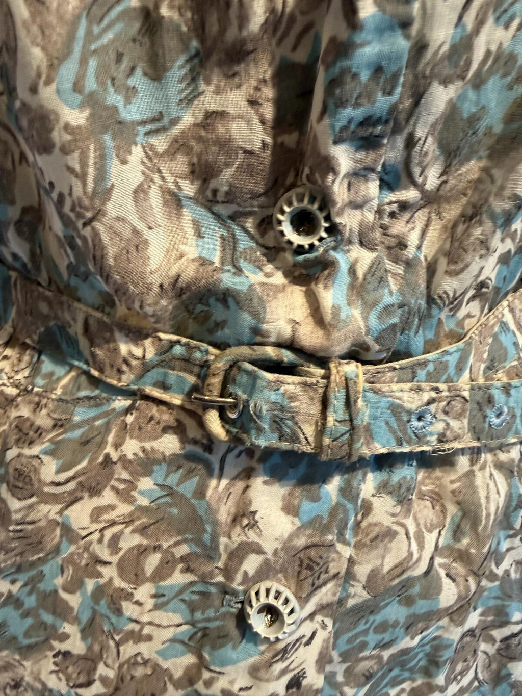 Shroyers True Vintage Floral Print Midi Dress with Belt
