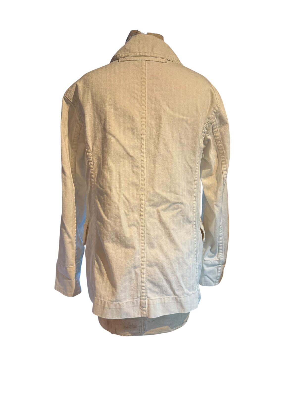 Everlane White Denim Double-Breasted Button Jacket