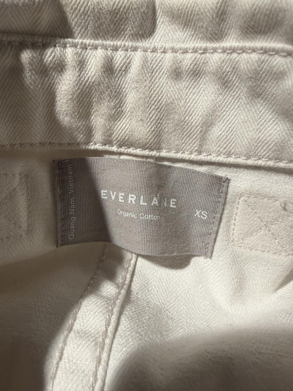 Everlane White Denim Double-Breasted Button Jacket