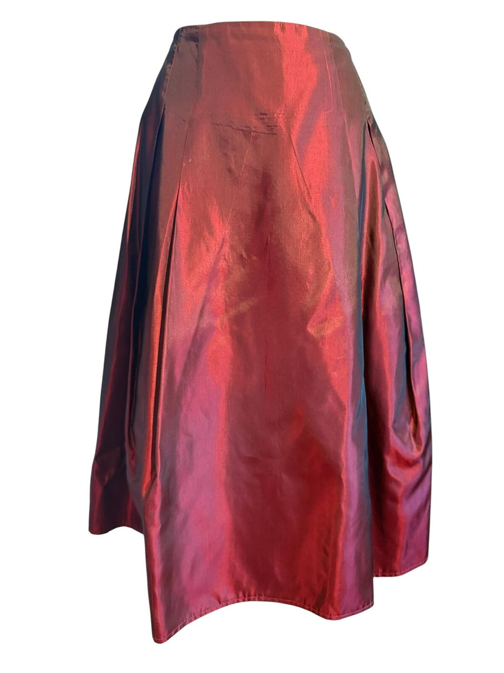 Scott McClintock Vintage Red Satin Pleated Midi Skirt