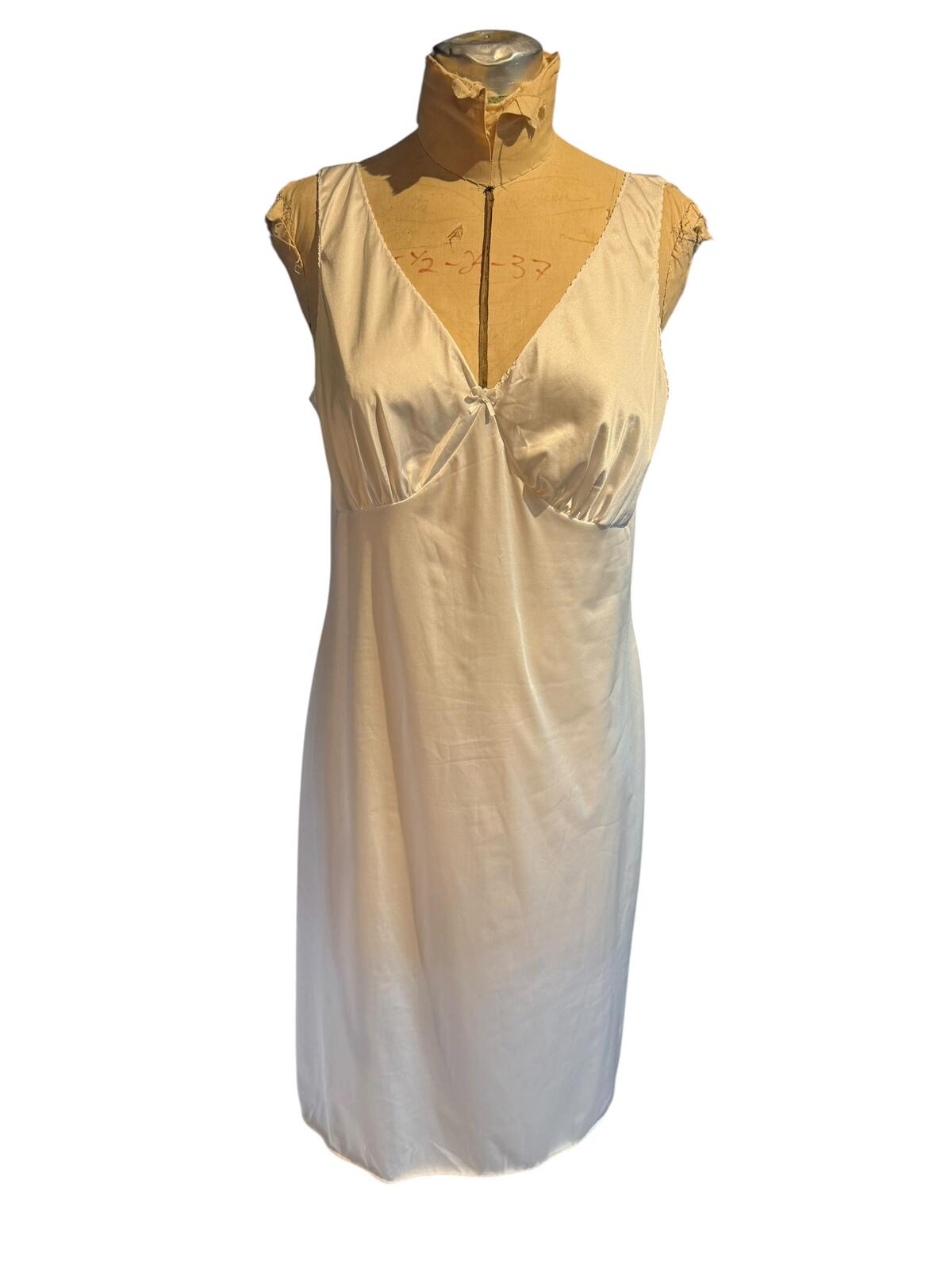 Vanity Fair Vintage Cream Sleeveless Slip Dress